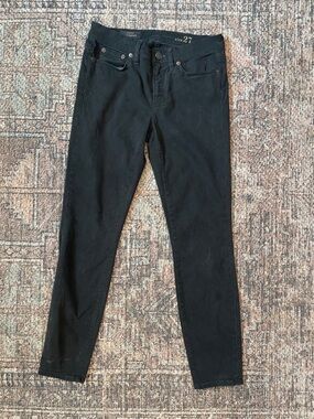 J.Crew Toothpick Jeans 27 Black Sueded Skinny Mid Rise Soft Stretch Denim
